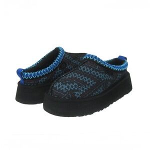 UGG Tazz Maxi Tasman Slippers Shoes Women’s 8 Slip-On Wool Winter Black/Blue